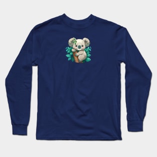 Koala Bear on a Tree - Cute Long Sleeve T-Shirt